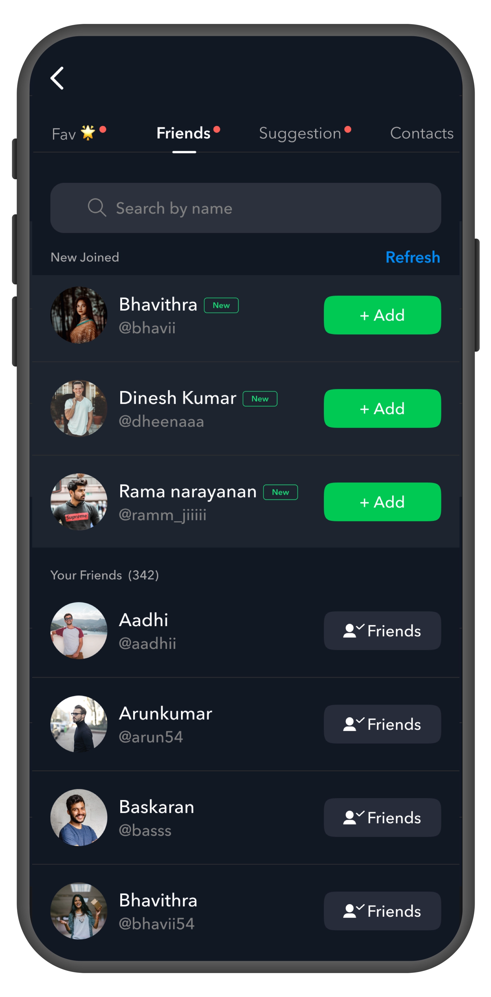 Pepul App Friends Suggestions Screen View